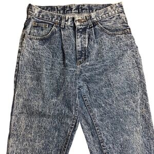 Lee High Waisted Jeans Womens 32x30‎ Blue  Acid Wash Tapered Vintage 80s USA